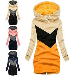 Larga Felpa Mini Abito Giacca Festa Taglie Forti Pullover Ma