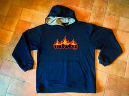 Quicksilver Large Blue Hoodie Flame Sweater Felpa Cotone Cap