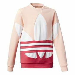 Adidas Large Trefoil Crew felpa in cotone  Rosa da bambino G