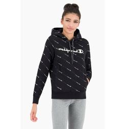 Champion Legacy Logo Pile Felpa con Cappuccio Donna Nero