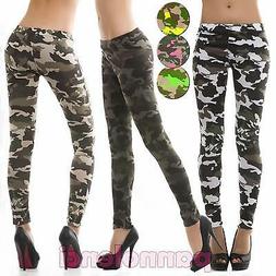 Leggings fuseaux maculato militari camouflage donna mimetici