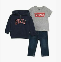 LEVI'S COMPLETO JEANS FELPA T-SHIRT BAMBINO INVERNO 9 12 18 