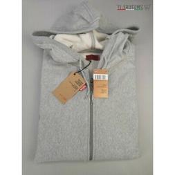 LEVI'S Felpa LEVIS RED TAB zip grigio chiaro cappuccio e tas