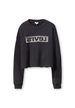Levis Donna Felpa Grafico Raw Taglio Crew 56340-0004 Nero