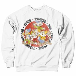 Licenza Ufficiale Snow White And The 7 Nani Vintage Felpa S-