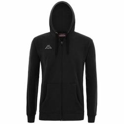 KAPPA LOGO JACOB FELPA UOMO CON CAPPUCCIO MAGLIA NERO CON ZI