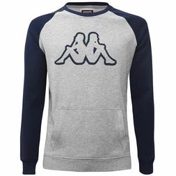 KAPPA LOGO ZAIMALI FELPA UOMO GIROCOLLO MAGLIA GRIGIO BLU MA