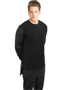 Long Zipped Leather Imitation Crewneck Urban Classics Street