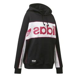 Adidas Lungo Uomo Felpa con Cappuccio Nero Bianco 36174
