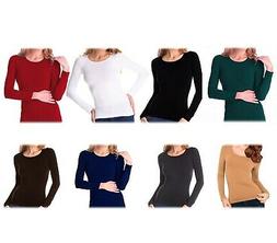 Maglia da donna slim fit VKA20 con interno felpato girocollo