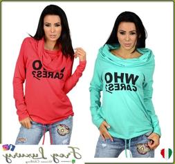 Maglia Donna Maniche Lunghe con Cappuccio leggera Estiva Sta