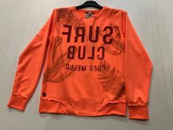 FRED MELLO Maglia felpa bambino arancione fluo con stampa da