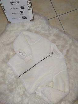 MAGLIA FELPA DONNA ITALY MODA BIANCA CON CERNIERA TG. S SALD