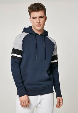 URBAN CLASSICS Maglia Felpa uomo con cappuccio Raglan Racing