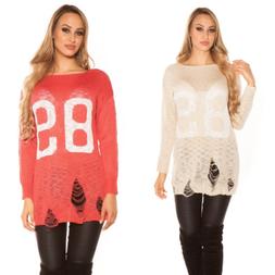 Maglione pullover maglietta felpa donna over size lunga cald