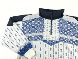 Maglione uomo donna vintage blu bianco  L pullover sci magli