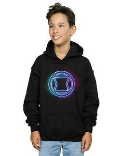 Marvel Bambini e ragazzi Black Widow Neon Logo Felpa Con Cap