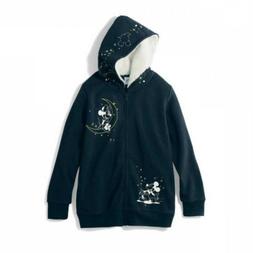 Disney Mickey E Minnie Donna Raised Inner Fabric Zip Up Hood