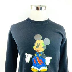 Uniqlo X Disney Mickey Mouse Nero collo Tondo Maglione Felpa