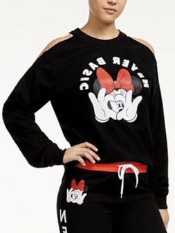 Disney Minnie Mouse Freddo Spalla Felpa IN Pile Maglione Log