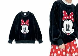 Disney Minnie Mouse Unisex Pile Felpa a Girocollo Grande Vis