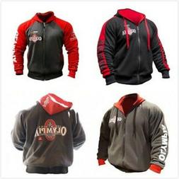 Mr Olympia Bodybuilding Felpa con cappuccio Nero Maniche lun