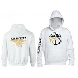 Navy Seals Felpa Cappuccio Logo Oro stampa Fronte Retro Mani