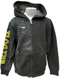 Neuf Nike Just Do It Gar&ccedil;ons Capuche Veste Noir 140-152 CM 