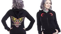 SOURPUSS Notte Gufo Tatuaggio Emo Punk Goth Rocker Da Felpa 