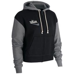 NIKE NSW VRSTY HOODIE FZ FT W FELPA DONNA CORTA IN COTONE FU