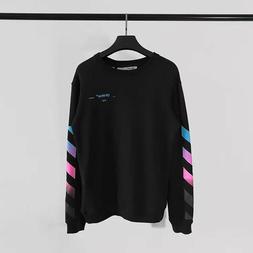 NUOVA FELPA OFF WHITE NERA BIANCA CON CAPPUCCIO UOMO TG S M 