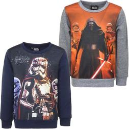 Nuova Felpa Ragazzi Star Wars Pullover Grigio Blu Tg. 104 11