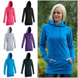 Nuovo Donna Ragazze Awdis Lungo Felpa con Cappuccio Taglie 