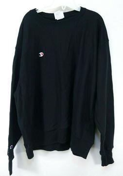 Nuovo Champion Uomo Nero C con Scritta Reverse Tessere Magli