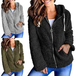 Donna Orsacchiotto Soffice Giacca  Con Cappuccio Cappotto