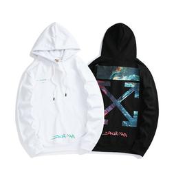 OFF WHITE cotone Felpa da uomo con cappuccio classico con ca