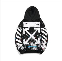 OFF WHITE Felpa con cappuccio da uomo con stampa classica co