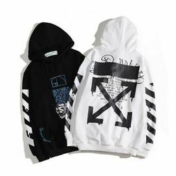 OFF WHITE Gocce d'acqua Freccia Stampa Felpa con Cappuccio d