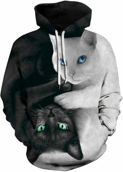Con Cappuccio Collection Di L-xl, A-gatto Nero E Bianco-a