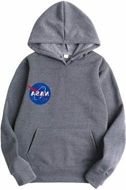Con Cappuccio Colori Vivaci Logo Di Nasa M, Grigio Scuro-1
