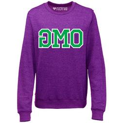 Omg Donna Stampato American Stile College Slogan Felpa Magli