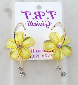 Orecchini con Fiori cristallo Cerchi oro da Donna Eleganti p