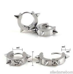 orecchino 4mm spuntone,picchi UOMO DONNA Hoop cerchio ACCIAI