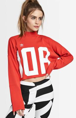 Adidas Originali Donna Bold Et&agrave; Corto Felpa Moda Top Manica