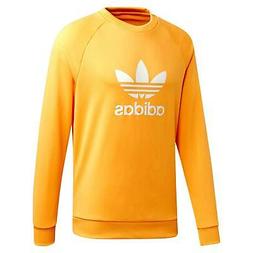 Adidas Originali UOMO Trifoglio Felpa Arancione Maglione Gir