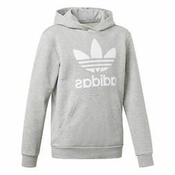 Adidas Originals Felpa da Ragazzi con Cappuccio Trefoil Grig