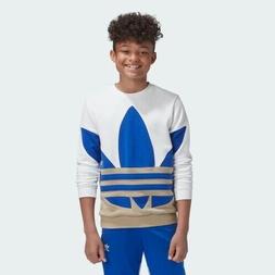 ADIDAS ORIGINALS FELPA Girocollo BIG TREFOIL CREW GARZATA GE