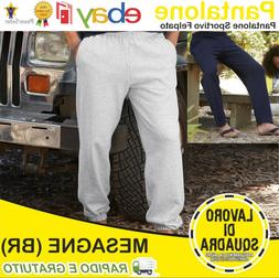 PANTALONE TUTA FELPATO COTONE UOMO CON FONDO LARGO FRUIT OF 