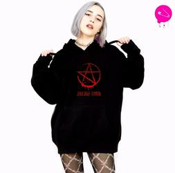 Pentagramma Asociale Killstar Nero Gotico Punk Harajuku Grun