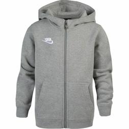 Nike Piccolo Ragazzi' Club Felpa IN Pile Con Zip Cappuccio J